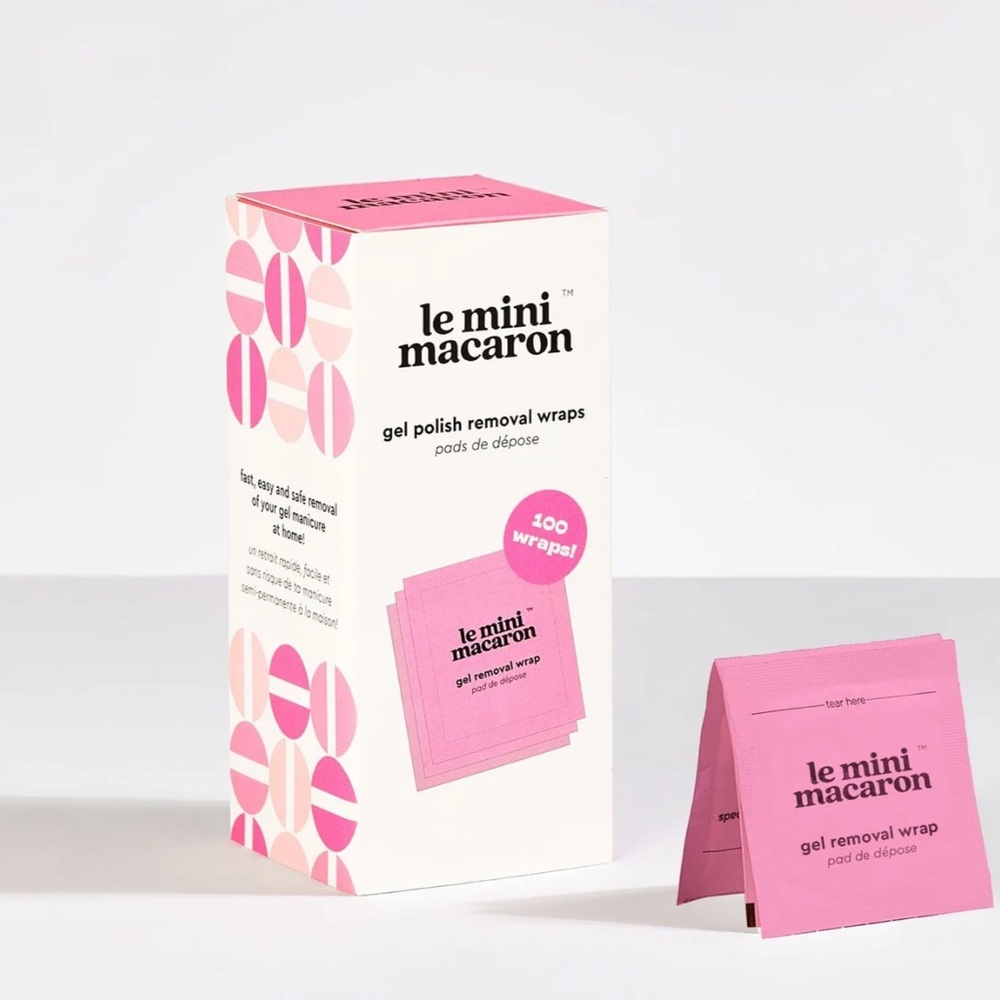 Le mini macaron gel polish removal wraps